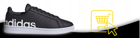 Buty Trampki Czarne Skóra Wygodne Męskie ADIDAS GRAND COURT