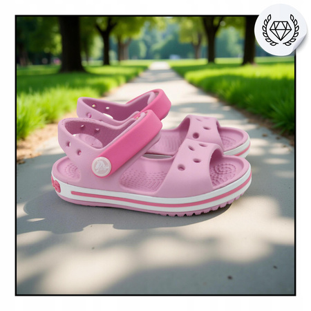 Sandałki dziecięce różowe lekkie wygodne crocs crocband 12856 6gd