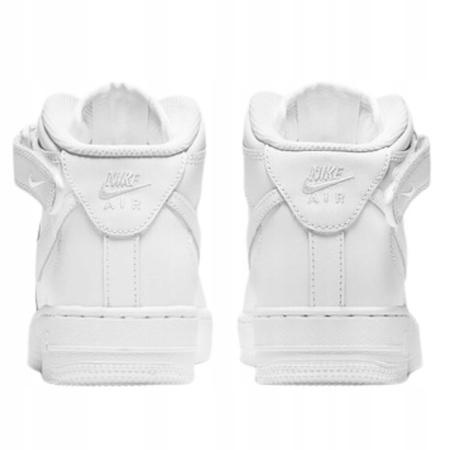 Buty Młodzieżowe Wysokie Wygodne Białe Skórzane NIKE AIR FORCE 1