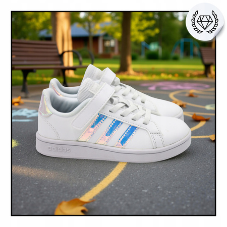Buty dziecięce ADIDAS GRAND COURT FW1275 sportowe białe sneakersy