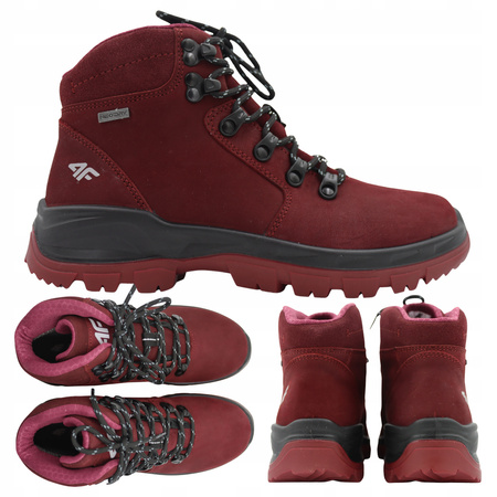 BUTY DAMSKIE 4F WYGODNE TREKKINGOWE WYSOKIE NA JESIEŃ ZIMĘ OBDH253 60S 