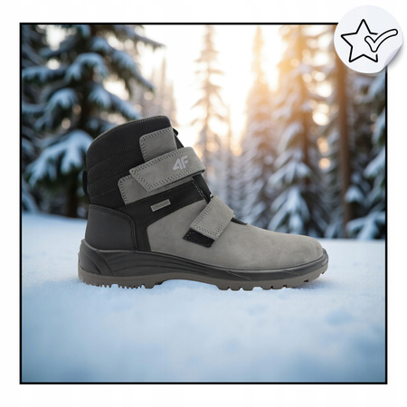 BUTY DZIECIĘCE 4F WYSOKIE WYGODNE NA JESIEŃ ZIMĘ JOBMW252 25S 