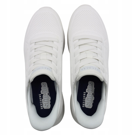 Buty sportowe męskie białe wsuwane lekkie wygodne skechers 183125/wht 