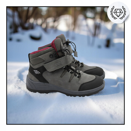BUTY DZIECIĘCE 4F WYSOKIE TREKKINGOWE NA JESIEŃ ZIMĘ 4FJOBMW253 25S 