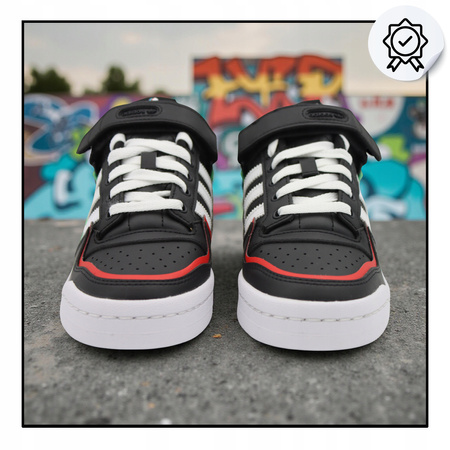 Buty Młodzieżowe Juniorskie Wygodne Skóra Rzep ADIDAS FORUM LOW