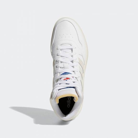 Buty Wysokie Białe Skóra Skórzane Wygodne ADIDAS HOOPS 3.0 MID
