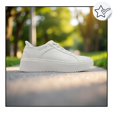 Buty męskie skechers wygodne lekkie wsuwane białe 183177/wht