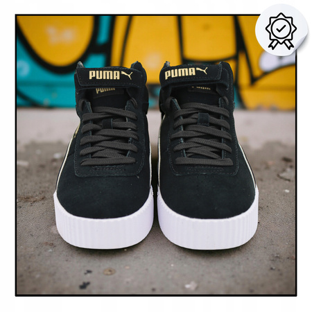 Buty Damskie PUMA CARINA Czarne Wysokie Wygodne Rzep 
