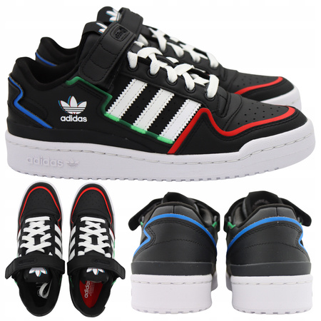Buty Młodzieżowe Juniorskie Wygodne Skóra Rzep ADIDAS FORUM LOW