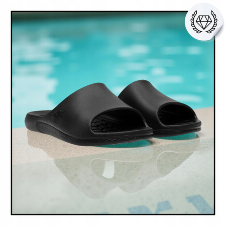 KLAPKI 4F MĘSKIE WSUWANE CZARNE NA BASEN NA PLAŻE LETNIE WYGODNE 