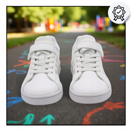Buty dziecięce ADIDAS GRAND COURT FW1275 sportowe białe sneakersy