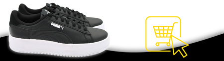 Buty damskie PUMA LILY PLATFORM Sneakersy sportowe czarne skóra 