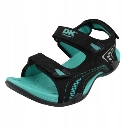 Sandały Damskie Outdoorowe Wygodne Lekkie Na Lato DK 3431 BLK/TURQ