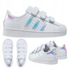 BUTY SPORTOWE DZIECIĘCE BIAŁE WYGODNE NA RZEP ADIDAS SUPERSTAR FV3655 
