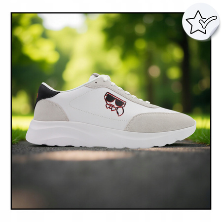 Buty Sneakersy Męskie Wygodne Czarne Skóra KARL LAGERFELD
