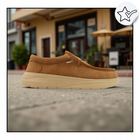 BUTY MĘSKIE LEKKIE MOKASYNY ZAMSZOWE HEYDUDE WALLY COMF SUEDE 419752IW