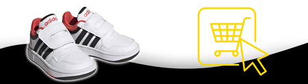 Buty Dziecięce Sneakersy Sportowe Białe Trampki Skóra ADIDAS HOOPS