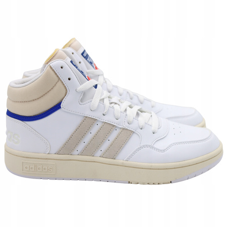Buty Sneakersy Wysokie Białe Skóra Skórzane Wygodne ADIDAS HOOPS