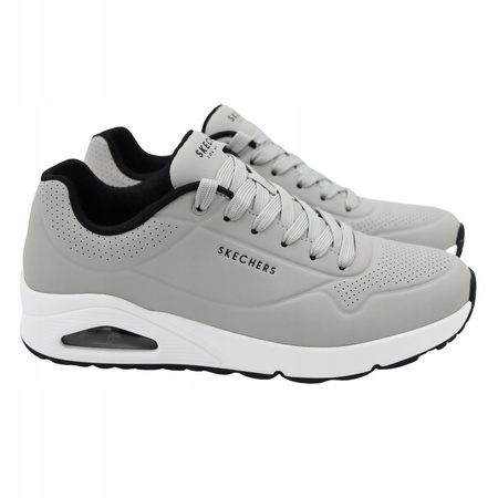Buty męskie skechers jasnoszare wygodne lekkie sneakersy 52458/lgbk 