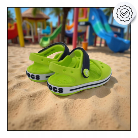 SANDAŁY DZIECIĘCE LEKKIE WYGODNE ZIELONE CROCS CROCBAND 128563TX 