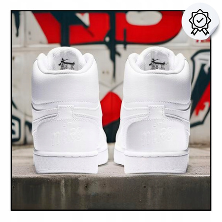 Buty Damskie Wysokie Skórzane Wygodne Białe NIKE WMNS EBERNON MID 