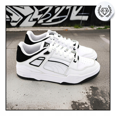Buty Męskie Białe Wygodne Skórzane Skóra Niskie PUMA SLIPSTREAM