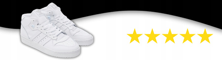 Buty Męskie Sportowe Wysokie ADIDAS RIVALRY wygodne BIAŁE 