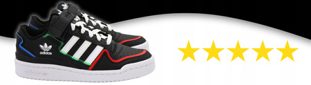 Buty Młodzieżowe Juniorskie Wygodne Skóra Rzep ADIDAS FORUM LOW