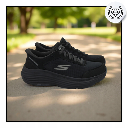 Buty sportowe męskie skechers 220610/bbk czarne wsuwane na co dzień