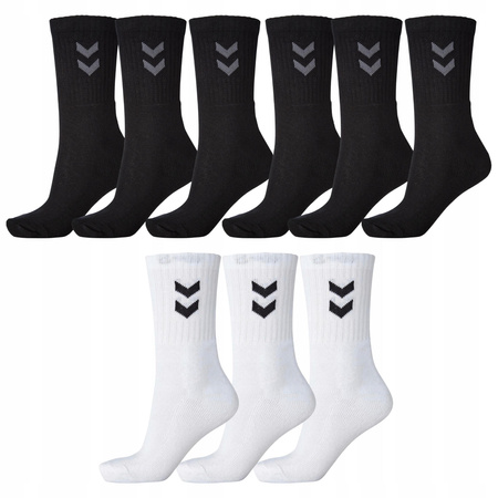 Skarpety sportowe wygodne mix czarne i białe hummel 3 x 3pak 22030 
