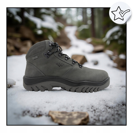 4f BUTY DAMSKIE WYGODNE TREKKINGOWE NA JESIEŃ ZIMĘ OBMH258 25S