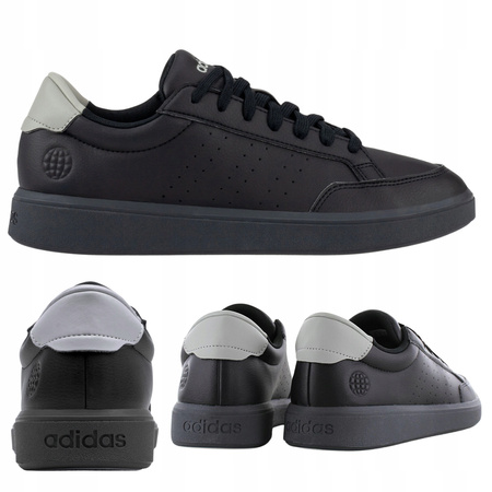 Buty Tenisówki Męskie Czarne Skóra Wygodne ADIDAS NOVA COURT