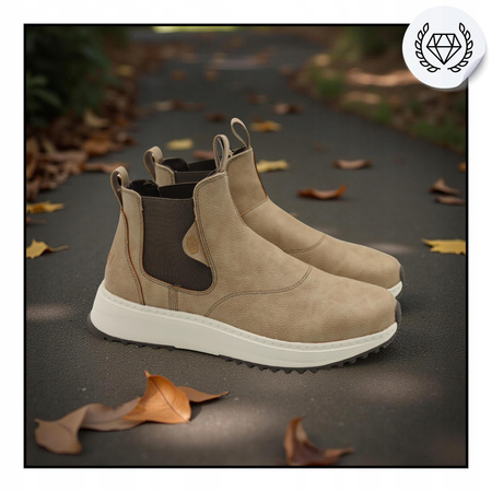 Buty męskie sztyblety beżowe wygodne lekkie wsuwane heydude 442932kr 