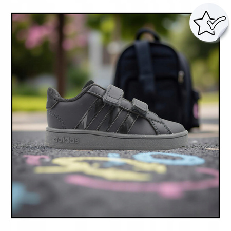 Buty dziecięce czarne adidas Grand Court GW6233 