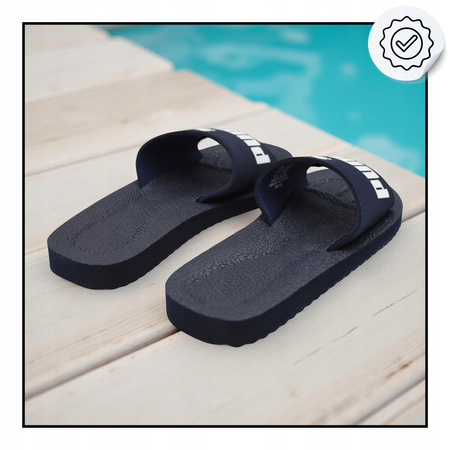 KLAPKI MĘSKIE GRANATOWE NA BASEN NA PLAŻĘ PUMA PURECAT 360262 02 r. 37