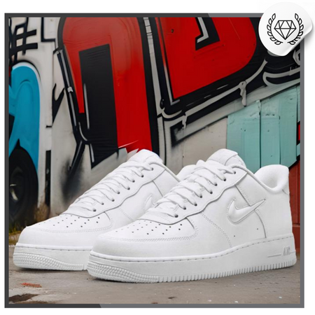 Buty Męskie NIKE AIR FORCE 1 Sneakersy Sportowe JEWEL Wygodne Białe