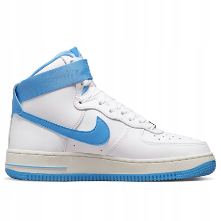 Buty Młodzieżowe Wysokie Wygodne Skóra Białe Rzep NIKE AIR FORCE 