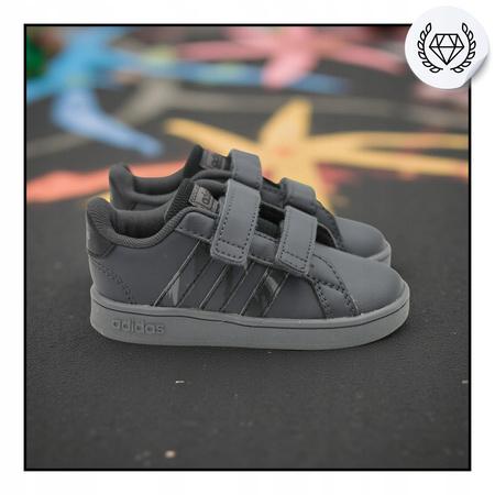Buty dziecięce czarne adidas Grand Court GW6233 