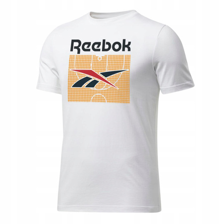 Koszulka męska reebok biała z nadrukiem ft7453 