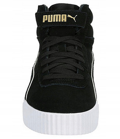 Buty Damskie Czarne Wysokie Wygodne Rzep PUMA CARINA MID SD METAL