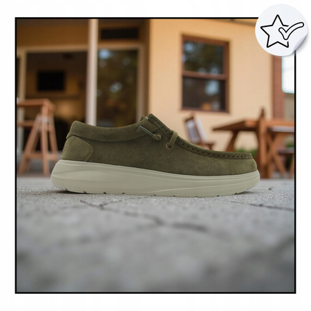 BUTY MĘSKIE LEKKIE MOKASYNY ZAMSZOWE HEYDUDE WALLY COMF SUEDE 419753AF 