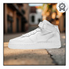 Buty Młodzieżowe Wysokie Wygodne Białe Skórzane NIKE AIR FORCE 1