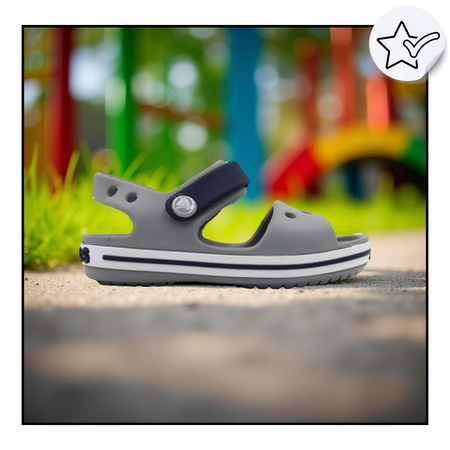 Sandałki dziecięce szare lekkie wygodne crocs crocband 12856 01u 