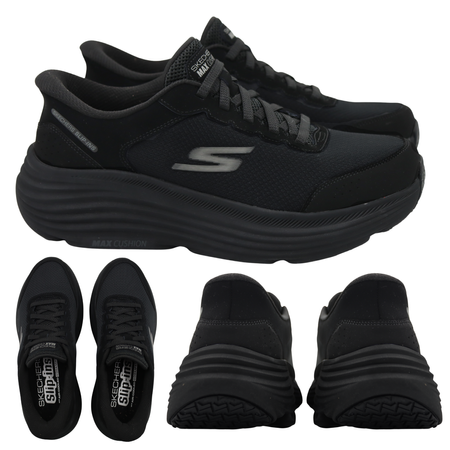 Buty sportowe męskie skechers 220610/bbk czarne wsuwane na co dzień