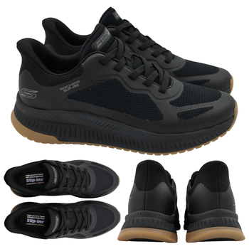 Buty sportowe męskie czarne wsuwane wygodne skechers 118423/bbk