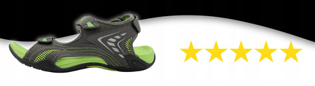 Sandały Damskie Młodzieżowe Wygodne Lekkie DK 3431 GREY/LT.GREEN