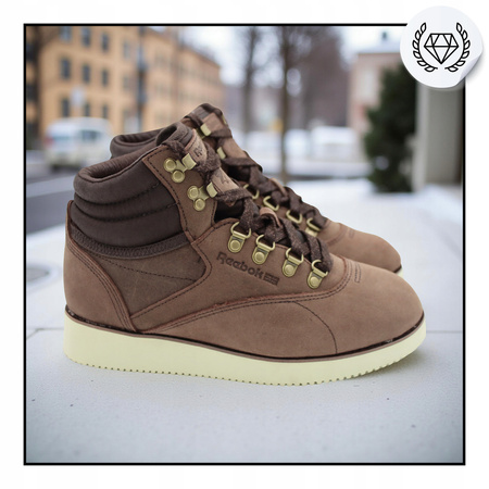 Buty Wysokie Wygodne Na Zimę Sneakersy Damskie Skóra REEBOK V48525