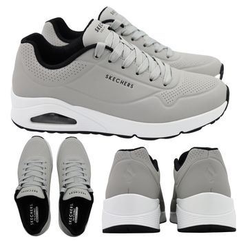 Buty męskie skechers jasnoszare wygodne lekkie sneakersy 52458/lgbk