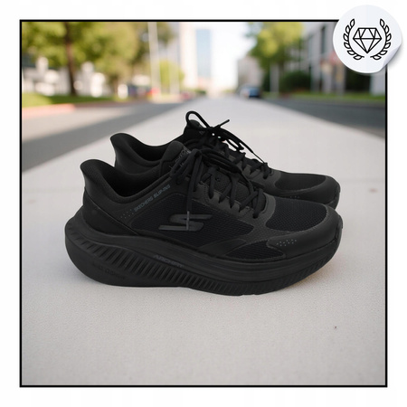 Buty męskie skechers 216351/bbk czarne lekkie wsuwane na co dzień