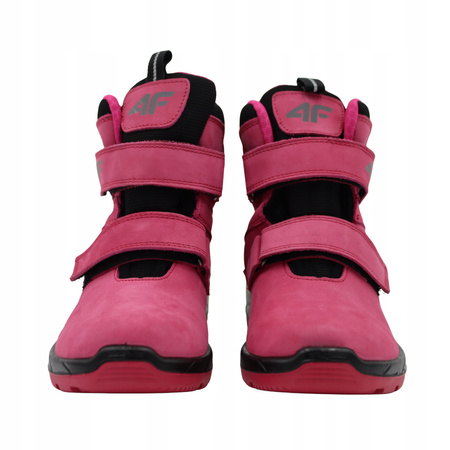 BUTY DZIECIĘCE 4F WYGODNE ZE SKÓRY WYSOKIE NA JESIEŃ ZIMĘ JOBMW252 55S